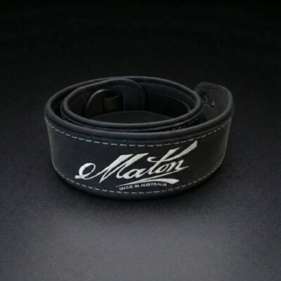 Maton Black leather Guitar Strap